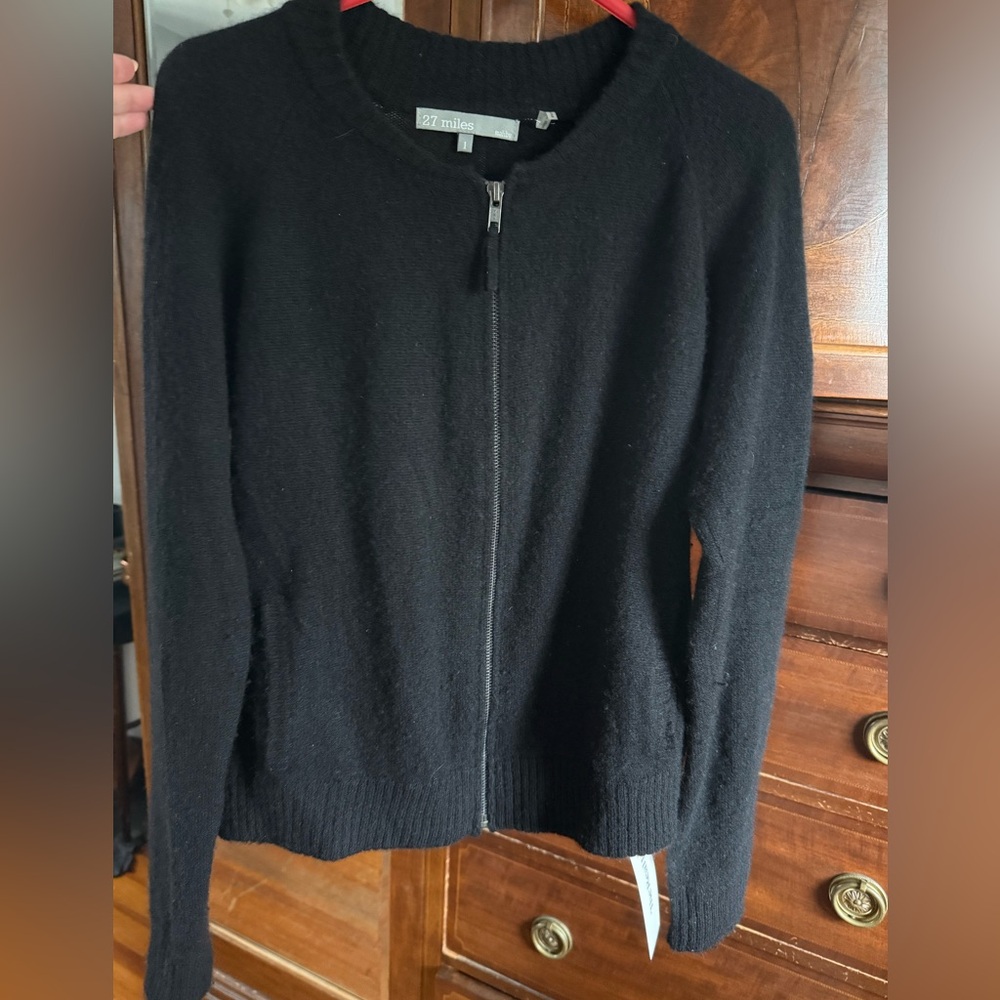 27 Miles Malibu Black New York Cashmere Sweater